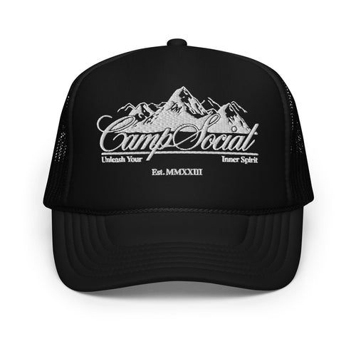'Camp Social' Trucker - Black
