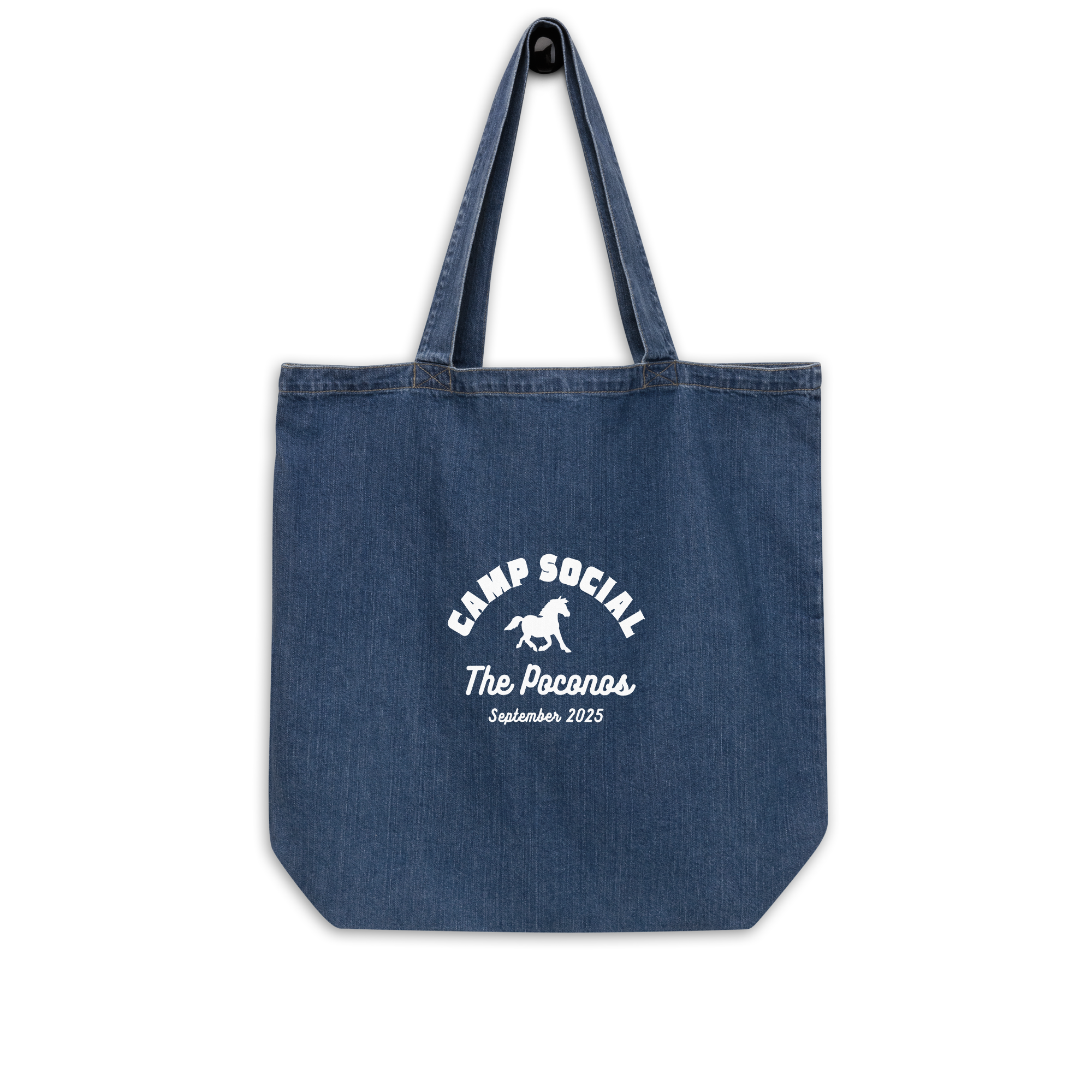 Organic denim tote bag