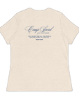 'Camp Social' Women's Tee - Cream / Navy