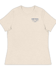 'Camp Social' Women's Tee - Cream / Navy